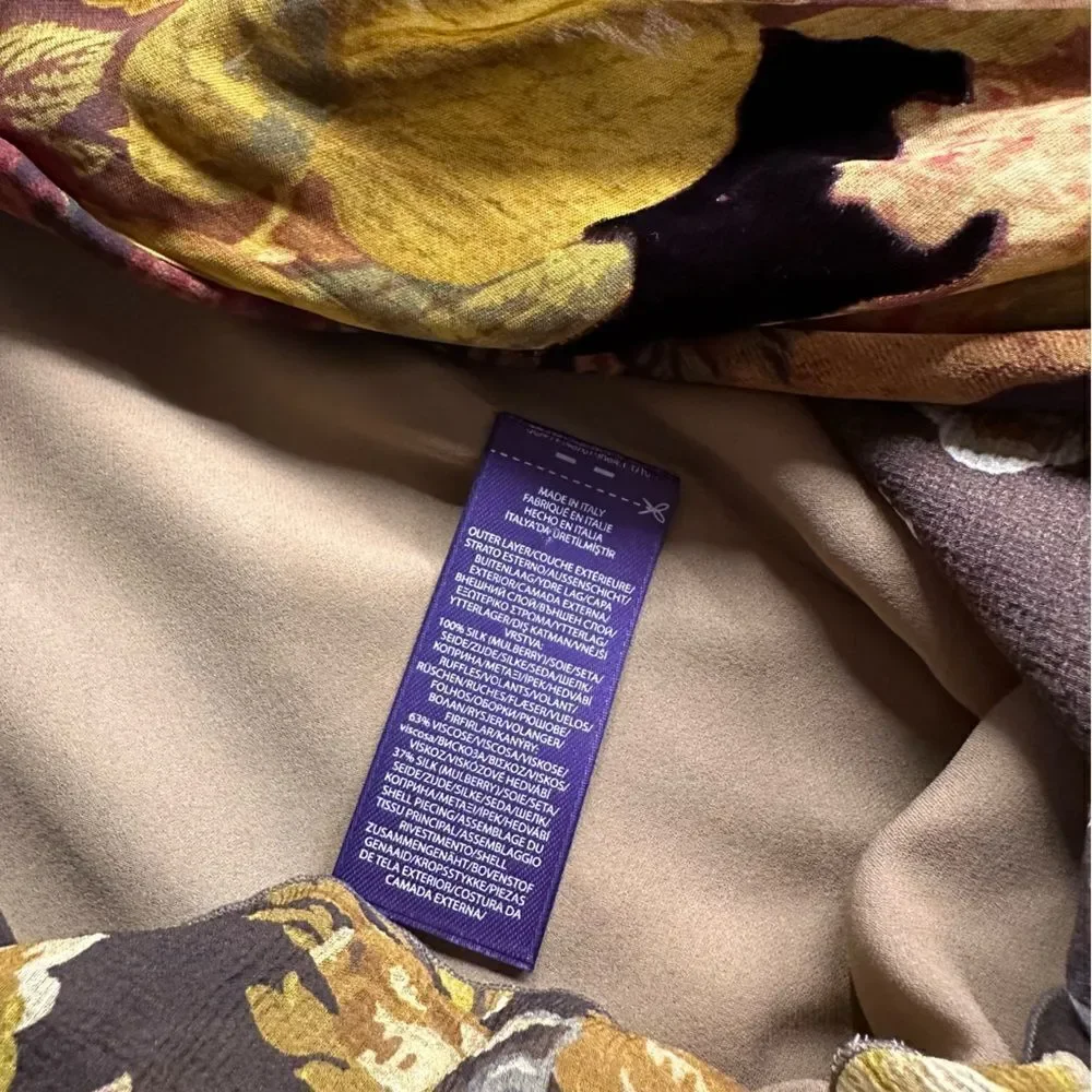 Ralph Lauren Fall 2022 Collection Deklan Floral Print Silk Day Dress - Picture 9 of 17